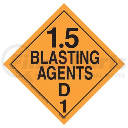 954 by JJ KELLER - Division 1.5D Explosives Placard - Worded - 4 mil Vinyl Removable Adhesive