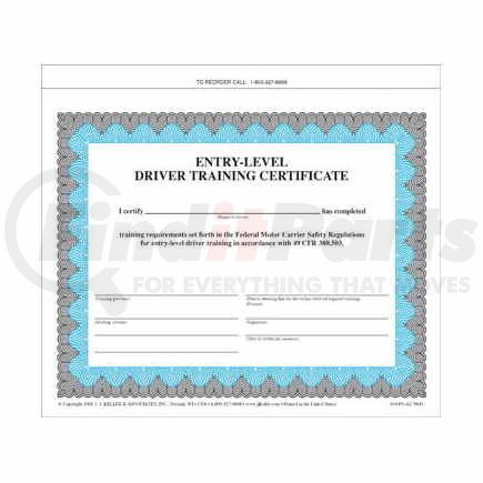 JJ Keller 9643 Entry-Level Driver Training Certificate