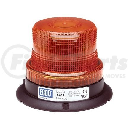 6465A by ECCO - 6465 Series Beacon Light - Low-Profile, 3 Bolt Mount, Amber, 12-80 Volt