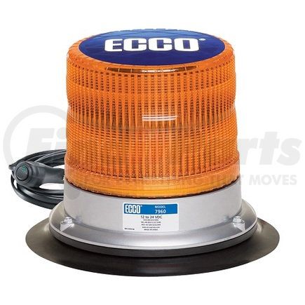 7960A-VM by ECCO - 7960 Pulse Series Strobe Light - Medium-Profile, 3 Bolt Mount, Amber, 12-24 Volt