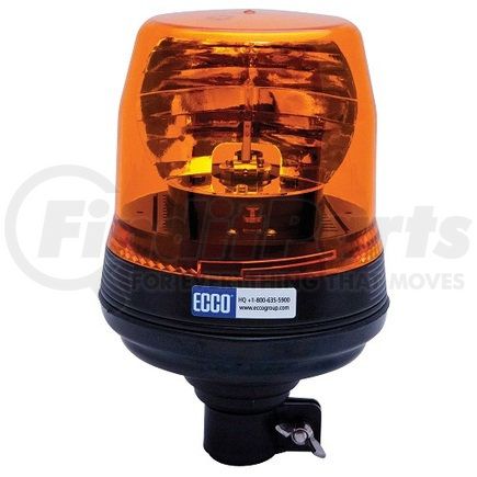 5810A by ECCO - Beacon Light - DIN Pole Mount, Low-Profile, Amber, 12 Volt