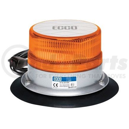 7160A-VM by ECCO - 7160 Series Reflex Beacon Light - Amber Lens, Vacuum Mount, 12-24 Volt