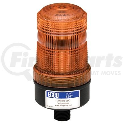 6267A by ECCO - 6262 Series Pulse8 LED Beacon Light - Amber Lens, 1/2 Pipe Mount