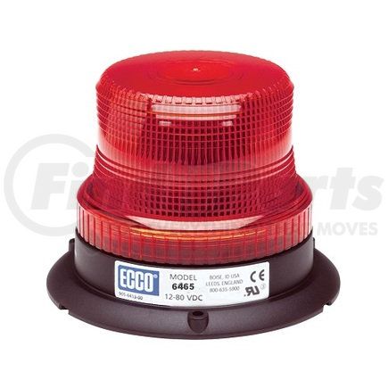6465R by ECCO - 6400 Series Pulse8 LED Beacon Light - Red Lens, 3 Bolt Mount