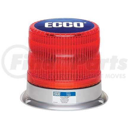 7960R by ECCO - 7960 Series Pulse LED Beacon Light - Red, 3 Bolt/1 Inch Pipe Mount