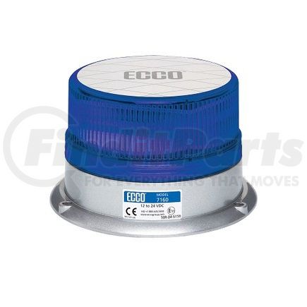 7160B by ECCO - 7160 Series Reflex Beacon Light - Blue Lens, 3 Bolt Mount, 12-24 Volt
