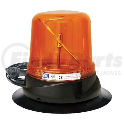 7660A-VM by ECCO - 7660 Series RotoLED Beacon Light - Amber, Vacuum Mount, 12-24 Volt
