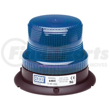 6465B by ECCO - 6400 Series Pulse8 LED Beacon Light - Blue Lens, 3 Bolt Mount