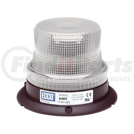 6465C by ECCO - 6400 Series Pulse8 LED Beacon Light - Clear Lens, 3 Bolt Mount