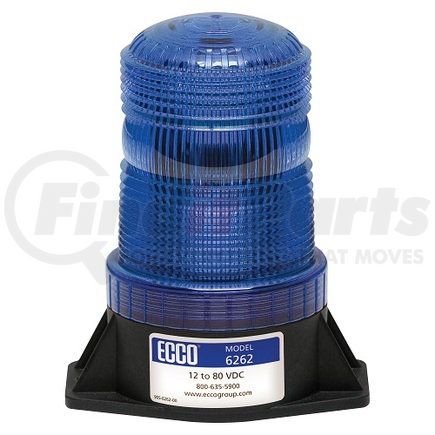 6262B by ECCO - 6262 Series Pulse8 LED Beacon Light - Blue Lens, 2 Bolt Mount
