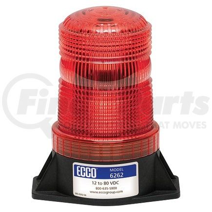 6262R by ECCO - 6262 Series Pulse8 LED Beacon Light - Red Lens, 2 Bolt Mount