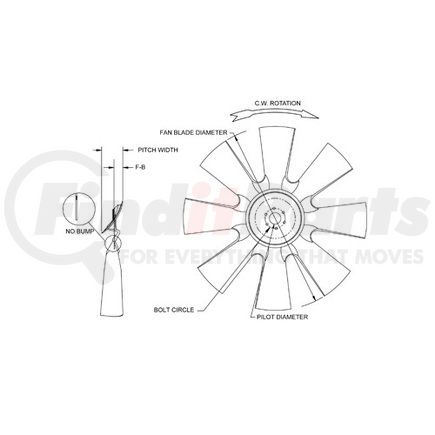 993660501 by HORTON - MS8 - 8 Blade Nylon Fan