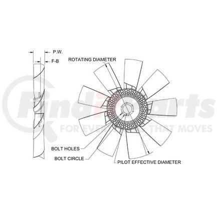 992711252 by HORTON - HS9 - 9 Blade Nylon Fan