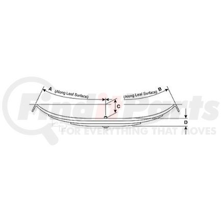TRA-030 by DAYTON PARTS - Leaf Spring - Trailer Spring Type, Front, 1 Leaf, 20,000 lbs. Capacity for Binkley Air Ride Suspension AirLite/AirLite2