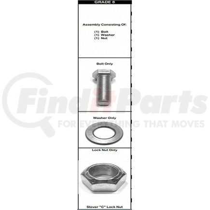 13-6582 by DAYTON PARTS - 3/4-10 X 2 DRUM BOLT ASSY