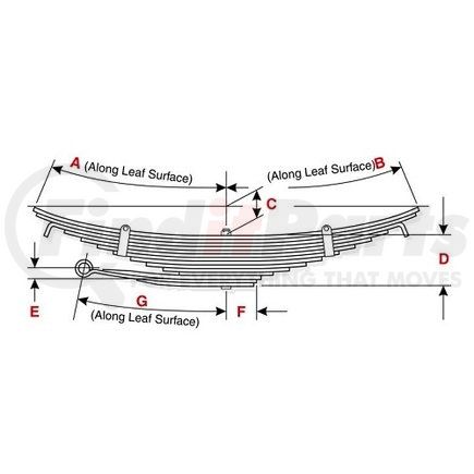 46-1411 by DAYTON PARTS - Leaf Spring - Assembly, Rear, 15 Leaves, 23,000 lbs. Capacity for Freightliner