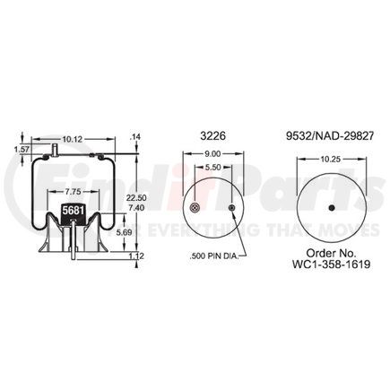 352-9935 by DAYTON PARTS - Air Suspension Spring