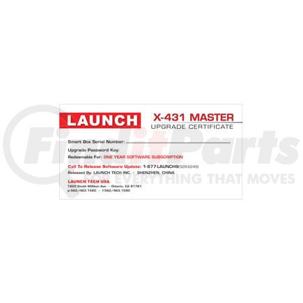 Launch X431SW-M MASTER 1YR SOFTWARE UPDATE