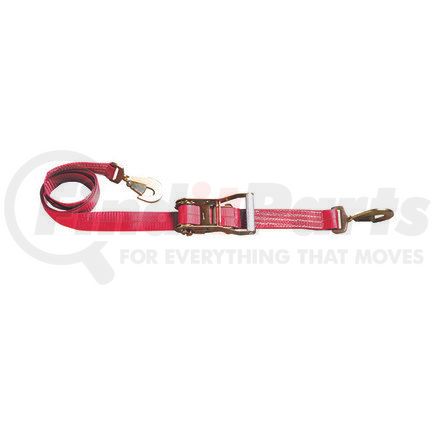 500-C6-RD by ANCRA - Ratchet Tie Down Strap - 2 in. x 72 in., Red, Polyester, with Twisted Snap Hooks