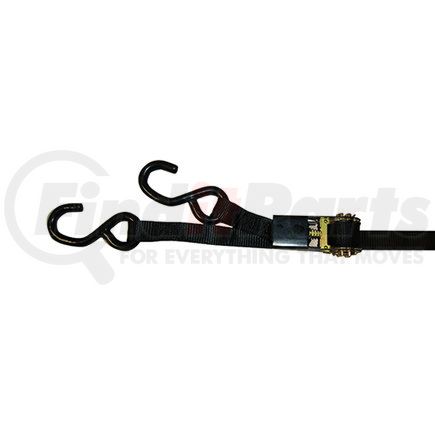 APS-15192 by ANCRA - Ratchet Tie Down Strap - 1 in. x 192 in., Black, Polyester, with S-Hook