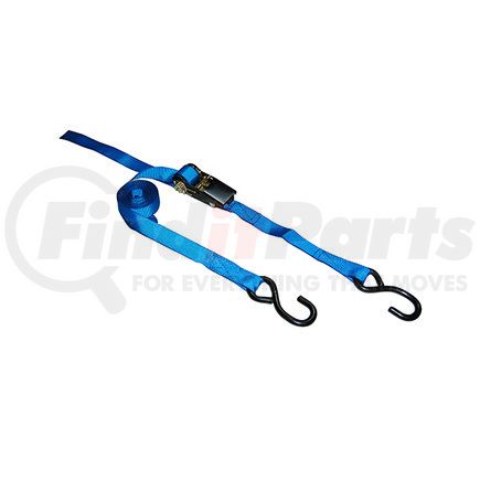 SL18 by ANCRA - Ratchet Tie Down Strap - 1 in. x 168 in., Blue, Polyester, with S-Hook