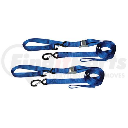XC108-2P by ANCRA - Cambuckle Tie Down Strap - 2 pack, 1.25 in. x 96 in, Blue, For 400 lbs. Working Load Limit