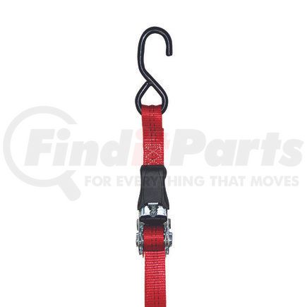 XR015-1P by ANCRA - Ratchet Tie Down Strap - 1 in. x 180 in., Red, Polyester, with S-Hook