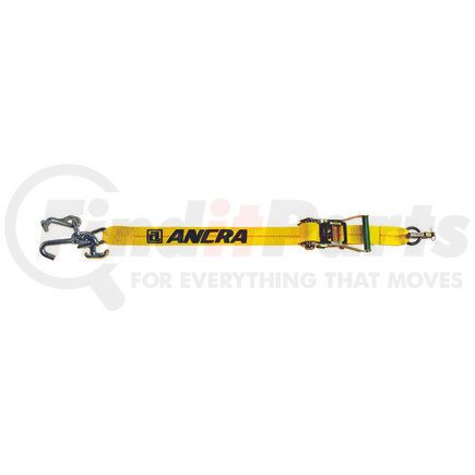 49023-21 by ANCRA - Ratchet Tie Down Strap - 96 in., Yellow, Polyester, with Rtj Hook, E-Series