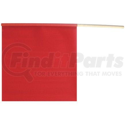 49893-15 by ANCRA - Safety Flag - 18 in. x 18 in., Red Cotton Dowel Flag