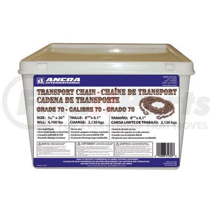 45881-10-20-SP by ANCRA - Hook Chain - Grade 70, 5/16 in. x 240 in., with Clevis Hooks
