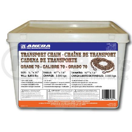 45881-11-25-SP by ANCRA - Hook Chain - Grade 70, 3/8 in. x 300 in., with Clevis Hooks