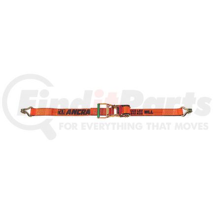 45982-95-27-WK by ANCRA - Ratchet Tie Down Strap - 2 in. x 324 in., Orange, with Wire Hooks