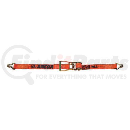 45982-95-27 by ANCRA - Ratchet Tie Down Strap - 2 in. x 324 in., Orange, with J-Hooks & Long/Wide Handle