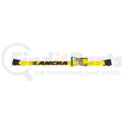 47970-10 by ANCRA - Ratchet Tie Down Strap - 2 in. X?324 in., Yellow, Polyester, with Flat Hooks & Short/Wide Handle