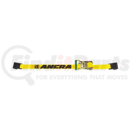 47970-11 by ANCRA - Ratchet Tie Down Strap - 2 in. X?360 in., Yellow, Polyester, with Flat Hooks & Short/Wide Handle