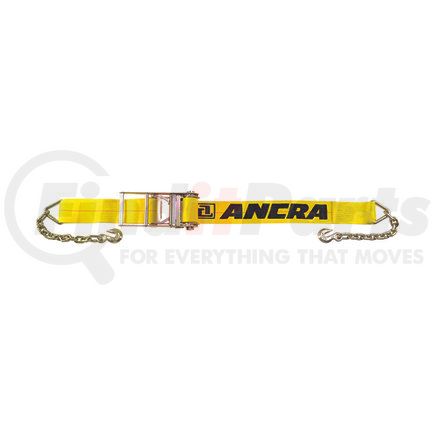 49346-14 by ANCRA - Ratchet Tie Down Strap - 4 in. x 324 in., Yellow, Polyester, with Chain Anchors, Heavy-Duty