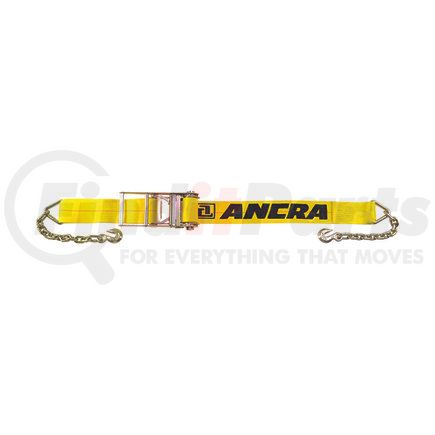 49346-15 by ANCRA - Ratchet Tie Down Strap - 4 in. x 360 in., Yellow, Polyester, with Chain Anchors, Heavy-Duty