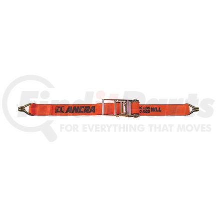 49346-93-27 by ANCRA - Ratchet Tie Down Strap - 4 in. x 324 in., Orange, Polyester, with J-Hooks, Heavy-Duty