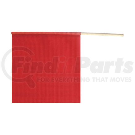 49893-10 by ANCRA - Safety Flag - 18 in. x 18 in., Fluorescent Red Mesh, with Wooden Dowel Rod