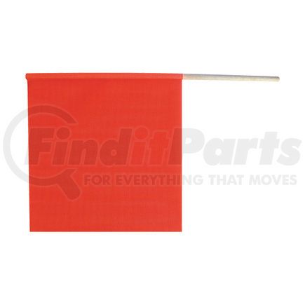 49893-13 by ANCRA - Safety Flag - 18 in. x 18 in., Fluorescent Orange Mesh, with Wooden Dowel Rod