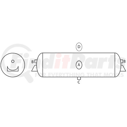 2001 by TECTRAN - AIR TANK 1488 CU IN-9.5 OD-27.5" LG"
