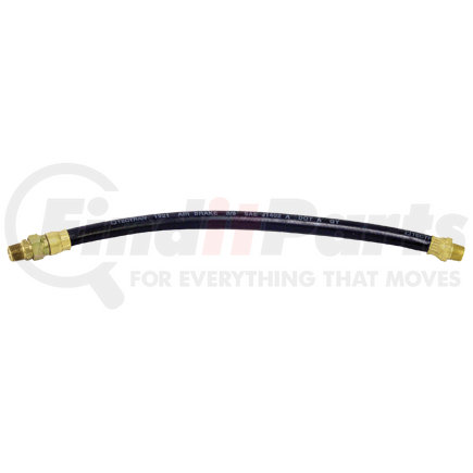 16144 by TECTRAN - Air Brake Hose Assembly - 44 in., 3/8 in. Hose I.D, 1/4 in. Fixed x 1/4 in. Swivel Ends