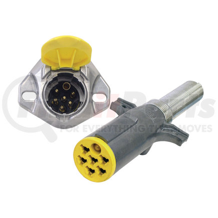 680P-E72A by TECTRAN - Trailer Receptacle Socket - 7-Way, Auxiliary, Poly, Screw, Solid Pin Type
