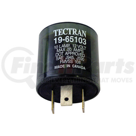 19-65202 by TECTRAN - Multi-Purpose Flasher - 12V, 45 AMP, 2 Prongs, 20 Lamps, Square