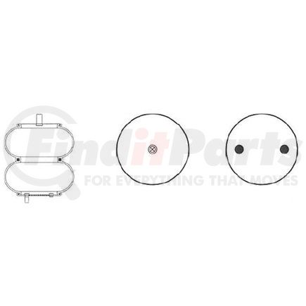 2B9-296 by DAYTON PARTS - Air Suspension Spring - Rolling Lobe, Composite Piston, 90-Deg Bottom Plate Alignment