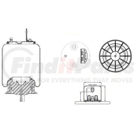 452-1191 by DAYTON PARTS - AIR SPRING;RLOB/P