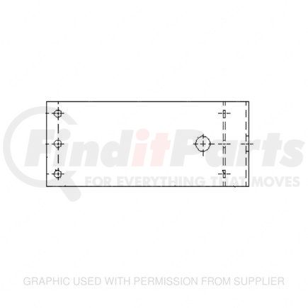 614551001 by FREIGHTLINER - Utility Light Bracket - Stainless Steel, 8.88 in. x 3.5 in., 0.13 in. THK