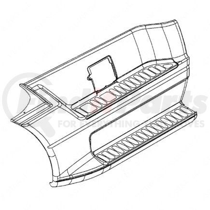 2242334021 by FREIGHTLINER - Truck Fairing - Right Side, Thermoplastic PolypheNylon Oxide Modified Nylon, Silhouette Gray, 1752.37 mm x 820.55 mm