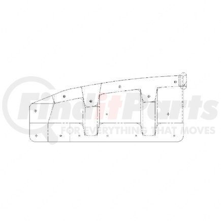 1712249000 by FREIGHTLINER - Fender Panel - Thermoplastic Polyolefin, Black, 25.12 in. x 10.83 in.