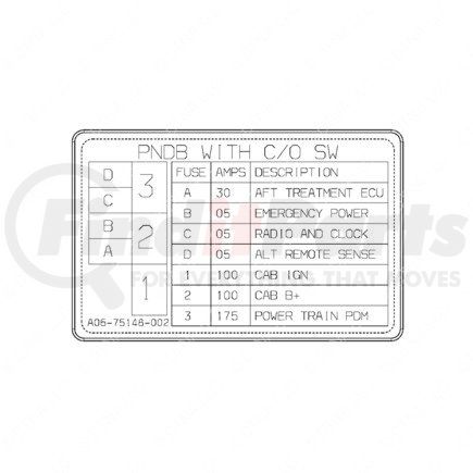 2401665002 by FREIGHTLINER - Miscellaneous Label - Power Net Distribution Box